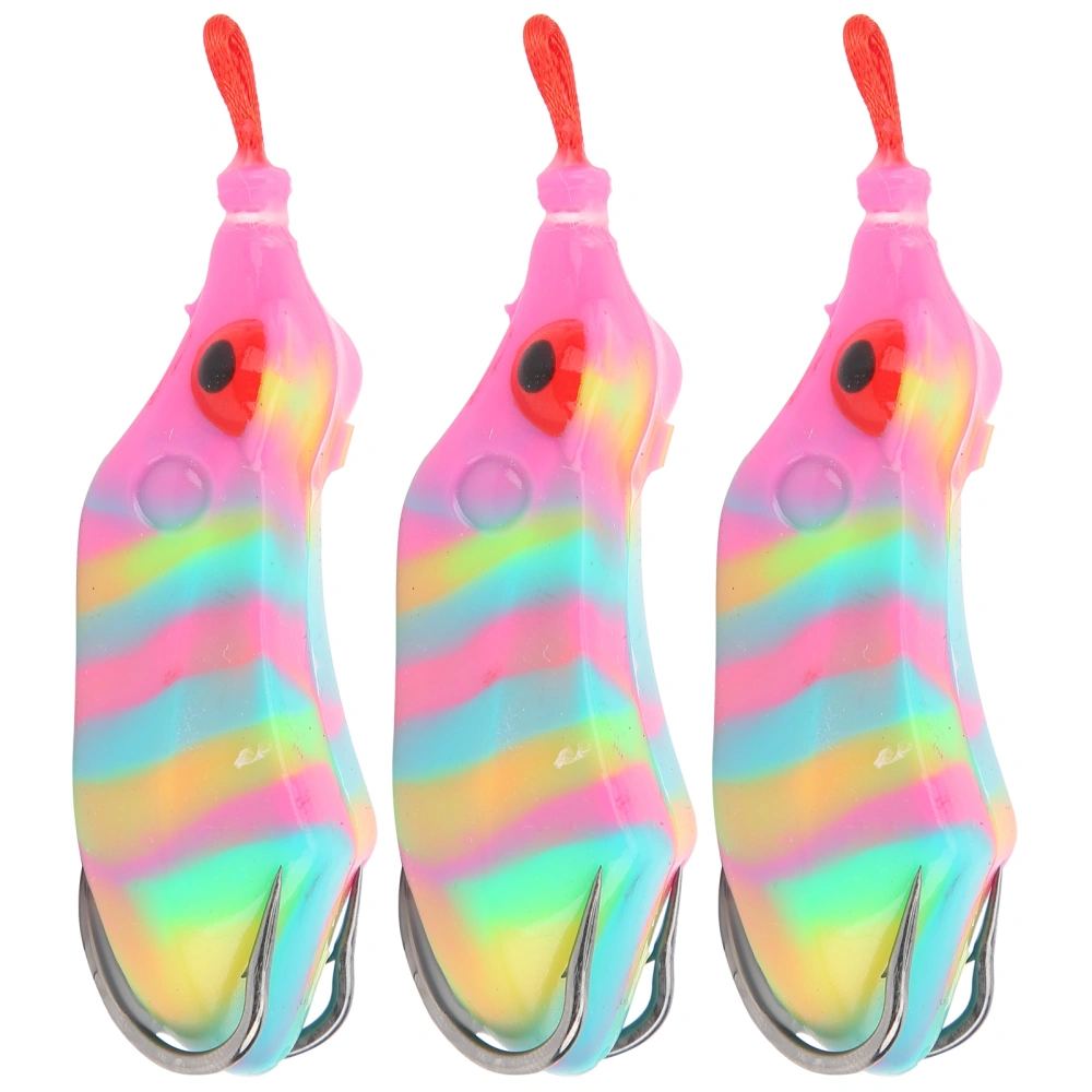 3Pcs Artificial Fishing Lures Colorful Soft Baits Lifelike Plastic Fishing Swimbait Kit15#