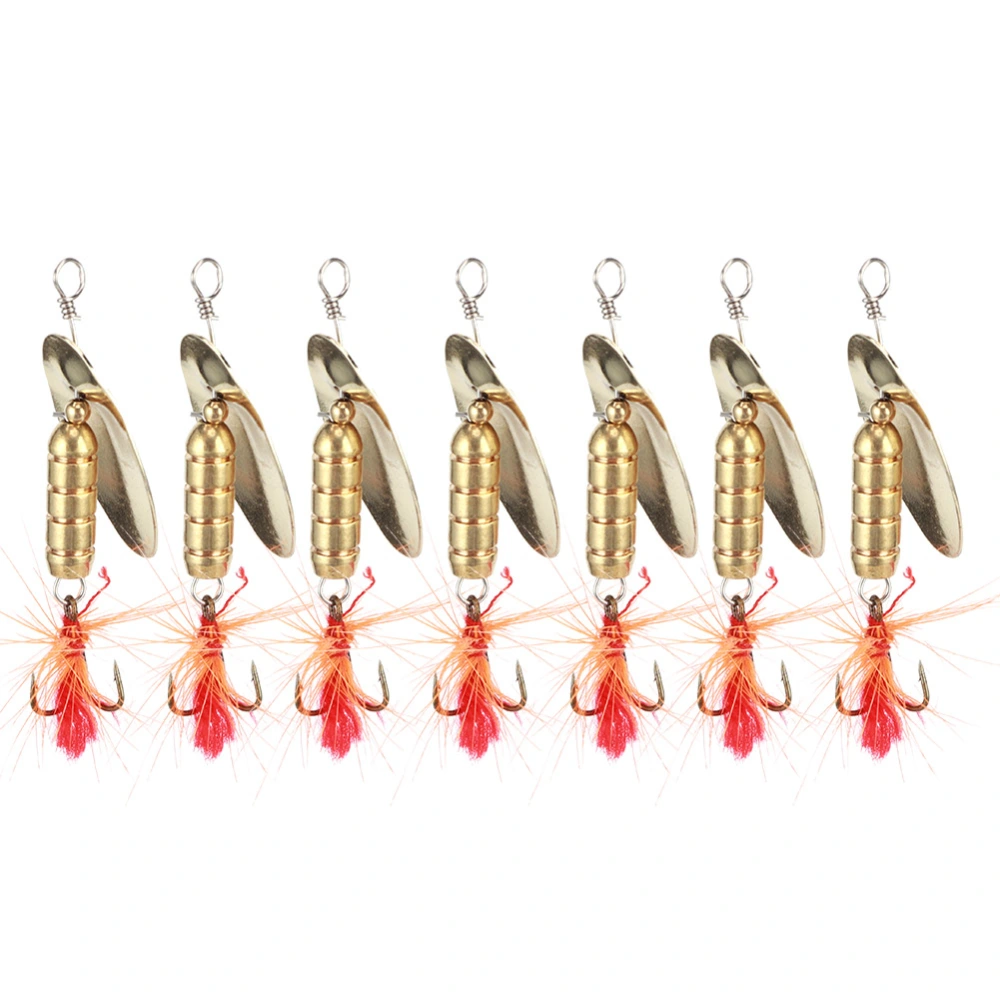 7PCS 3g&#8209;5.5g Composite Sequin Bait Metal Rotation Lure Feather Hook Swimbait Fishing Tackle(1/8oz(4.5g) )