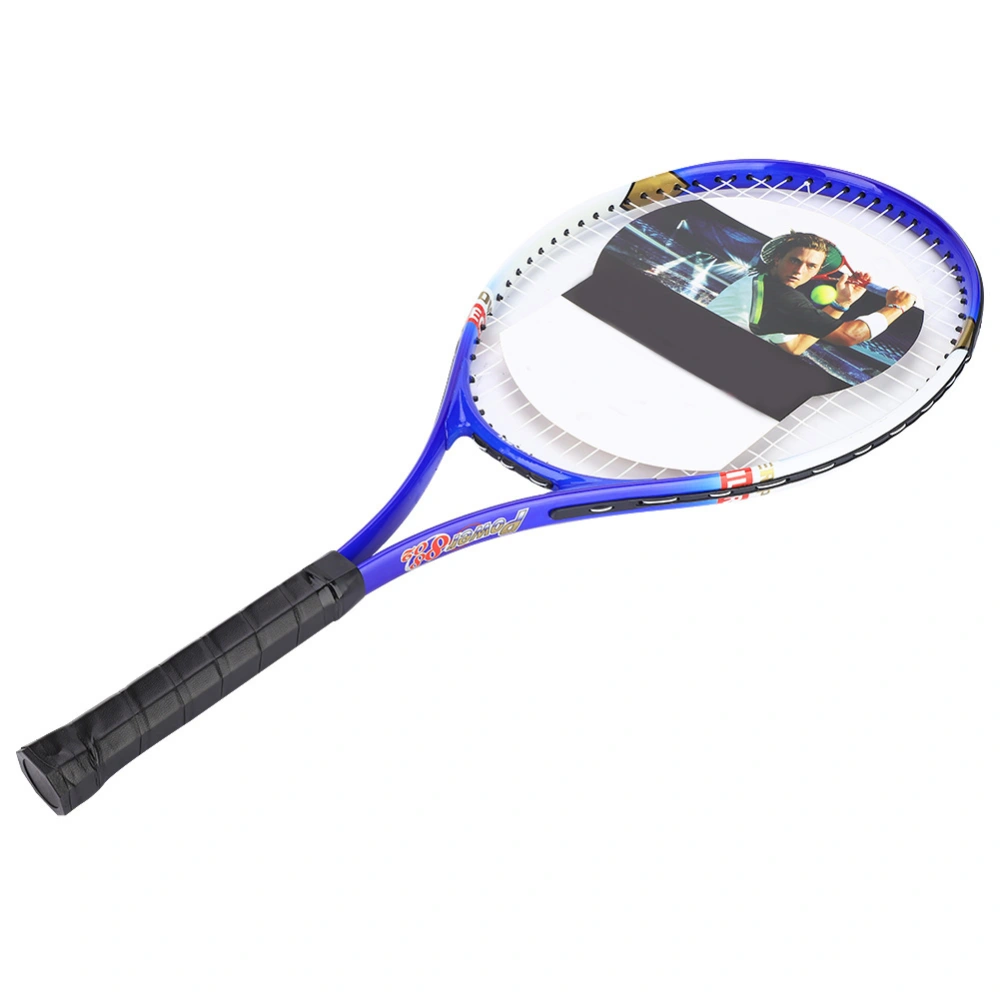 1pc Professional Tennis Racket Aluminium Alloy with Carry Bag for Beginners (Blue)