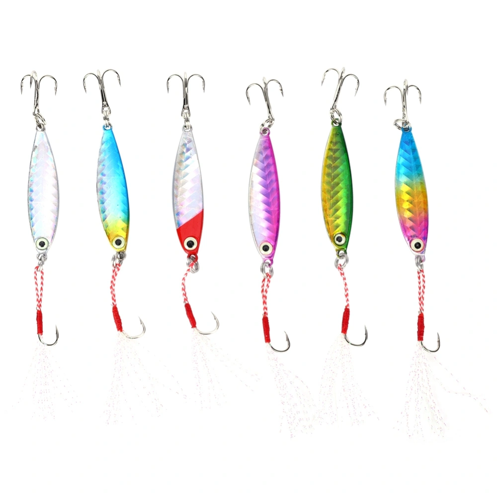 6PCS Long Shooting Sea Fishing Sequin Lure Artificial Attractive Iron Plate Bait Tool Accessory