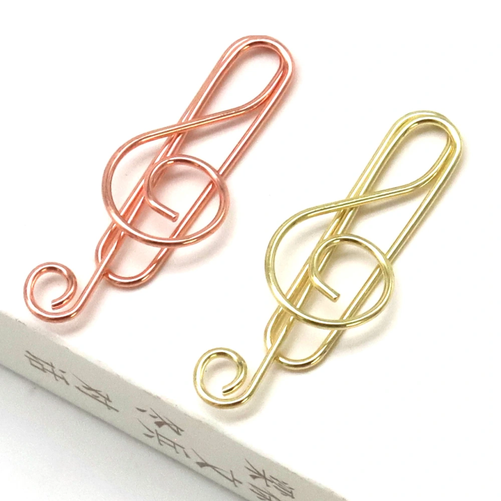 Musical Note Shaped Metal Paper Clip Bookmark Stationery School Office Supply