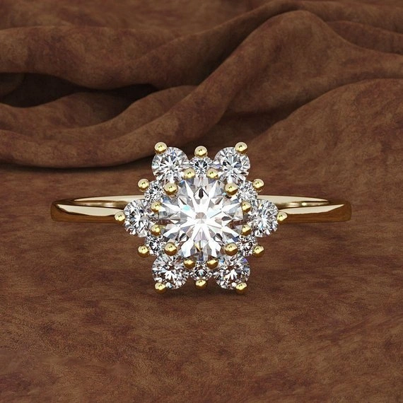 White gold ring with diamonds