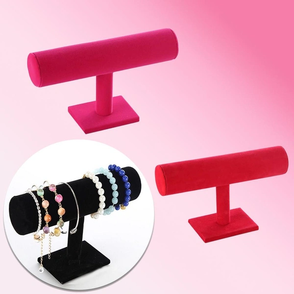 Velvet T-Type Bracelet Chain Watch Jewelry Display Stand Headband Hairpin Headdress Organizer Storage Holder Jewelry Store Decor