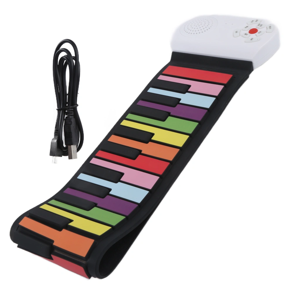 Roll Up Piano 49 Keys Kids Flexible Rainbow Keyboard Portable Folding Musical Instrument EP‑17