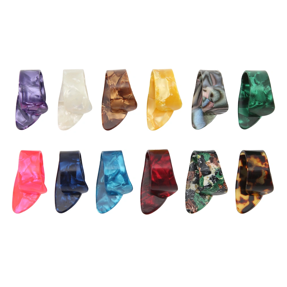 12Pcs Guitar Thumb Pick Celluloid Finger Picks Replacement Instrument Playing Accessories