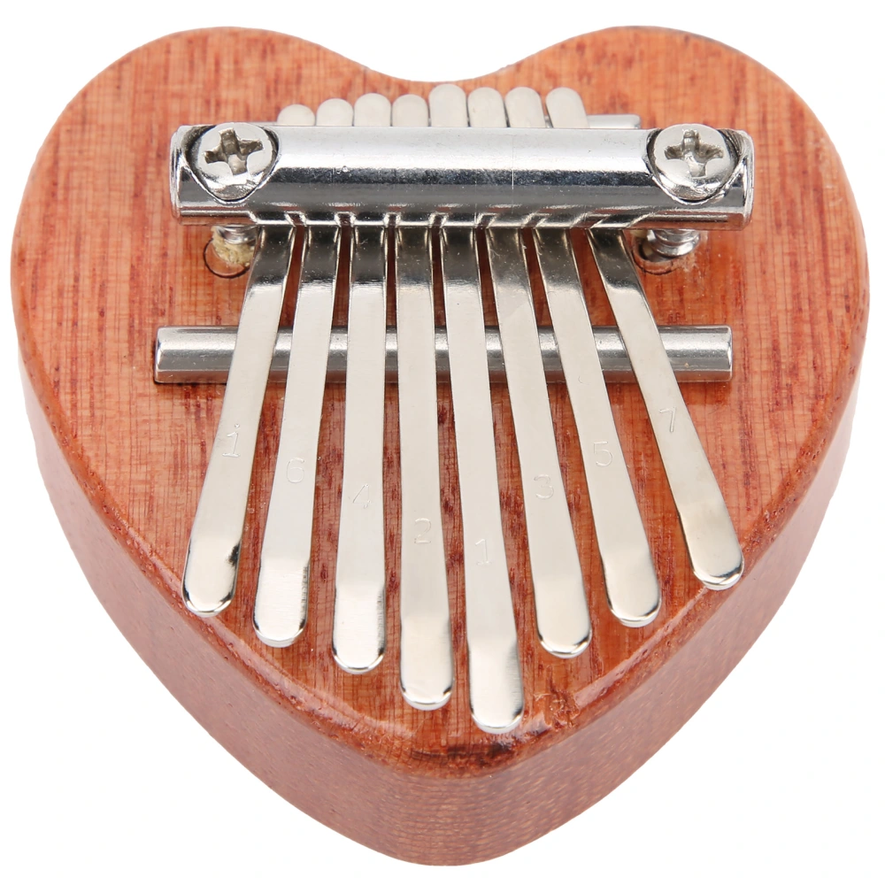 HeartShaped Thumb Piano Portable Crisp 8Tune Mahogany Keyboard Instrument for Beginners