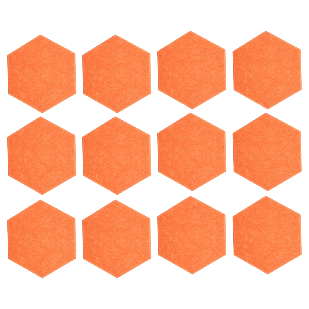 12Pcs Sound Absorption Panel Hex Acoustic Isolation Soundproofing Foam Set Kit for Home(Orange Yellow )