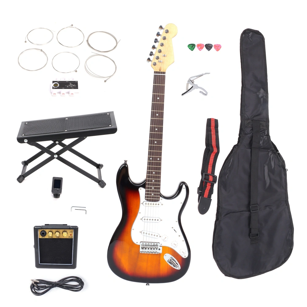 Electric Guitar Set Sunset Sycamore C‑Shaped Neck Musical Instruments for Beginners