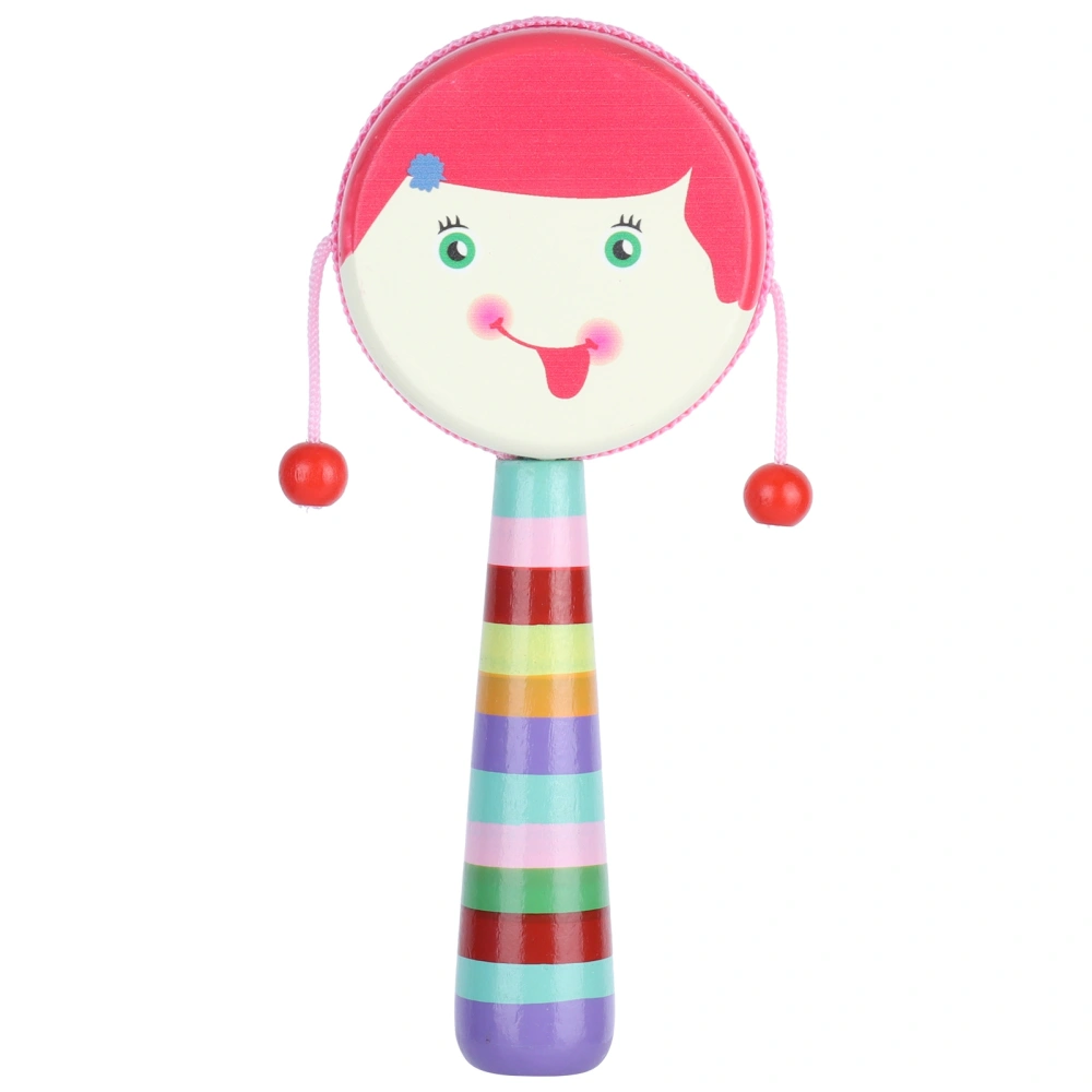 Rattle Toy Drum Hand Instrument Portable Music Cartoon for Baby Toddler Kid Children