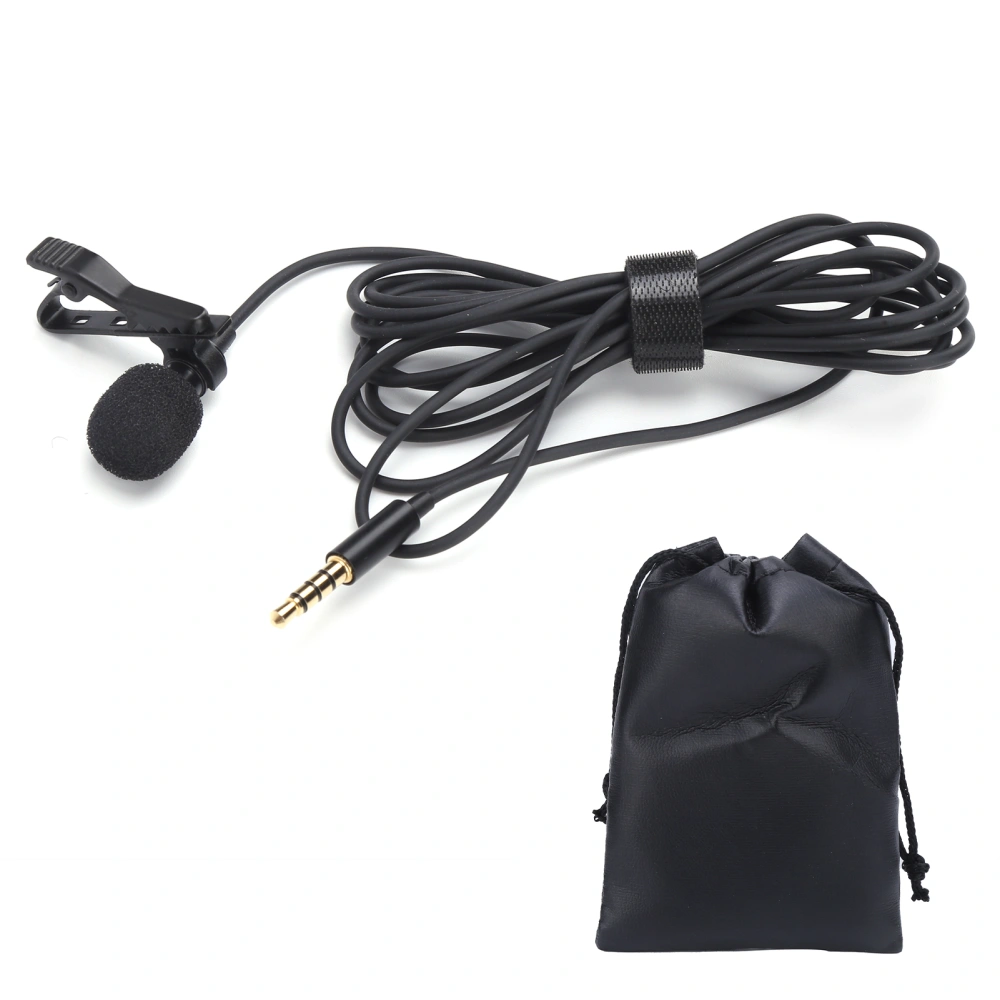 Wired Lavalier Microphone Clip On Lapel Lav Mic Mini Portable NoiseReducing for Broadcasting