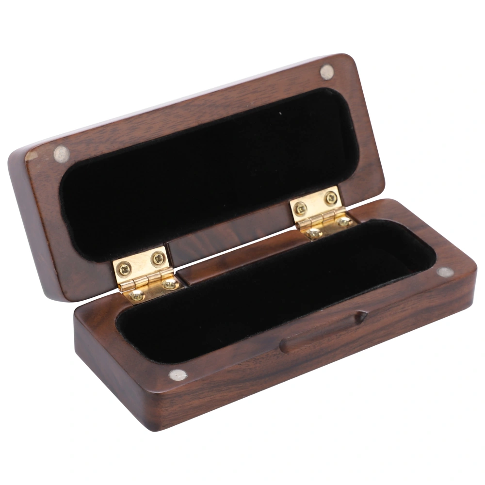 Solid Wood Mouthpiece Case Box Portable Storage for Sax Musical Instrument AccessoriesBlack Walnut