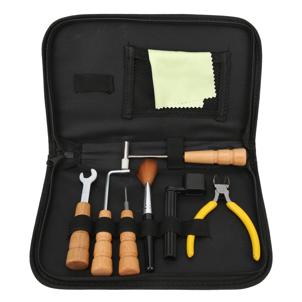 8Pcs Guitar Repair Tool Luthier Maintenance Set Kit Accessory with Hammer Brush Plier GT‑28