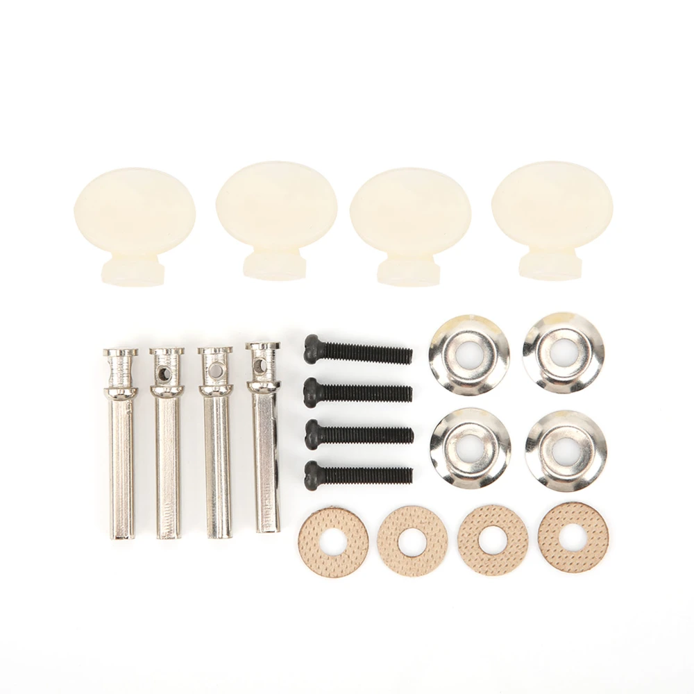 Tuning Pegs Set Upright Oval AntiRust WearResistant Instrument Accessories for Ukulele(White )