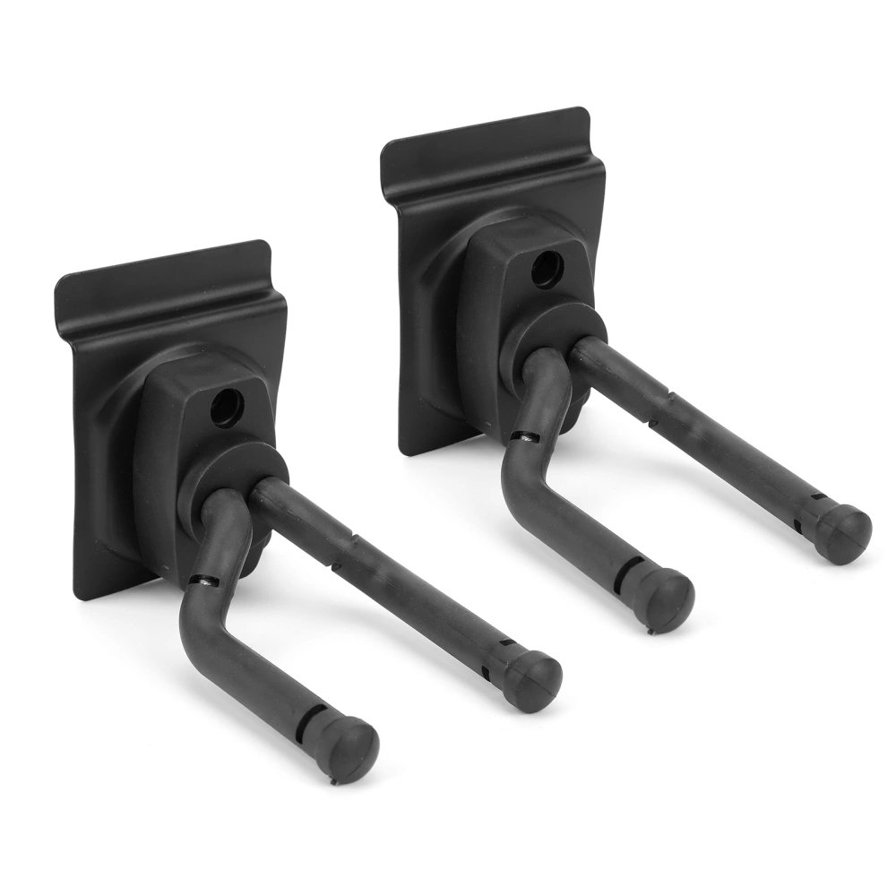 2Pcs Guitar Hook Wall Mount Holder Metal Universal for Bass Violin Ukulele GT‑14Black