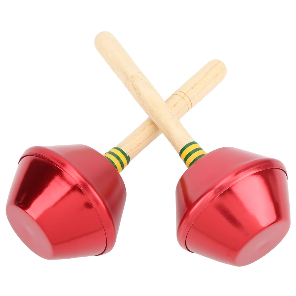 2Pcs Sand Hammer Instrument Percussion Shaker Orff Preschool Children's Perform Musical ToyRed