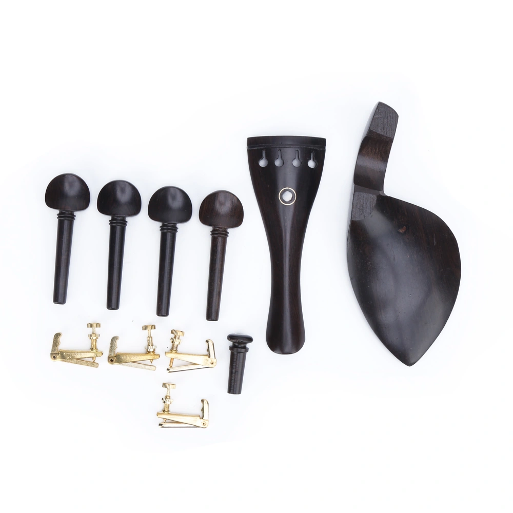 Violin Parts Ebony 4/4 Wood Peg Pull Board Chinrest Fine Tuning Musical Instrument Accessories