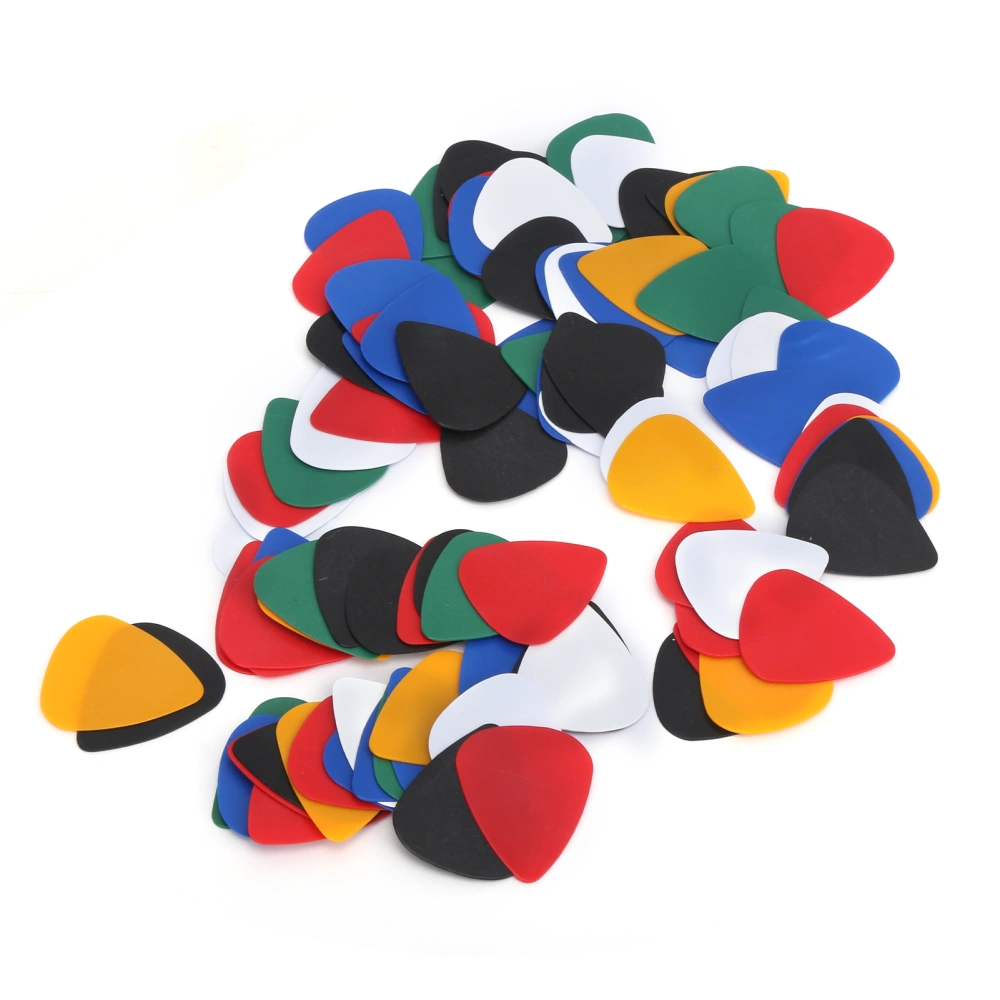 100Pcs Guitar Pick Colorful Plastic Finger Protection Musical Instrument Accessories 0.46mm