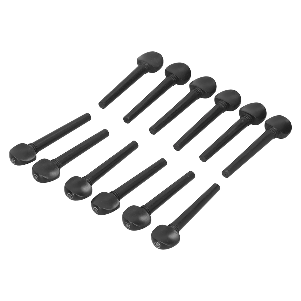 12Pcs Ebony Peg 8.7cm Wooden Tuning Replacement Accessories with Fisheye for Oud Violin Fiddle