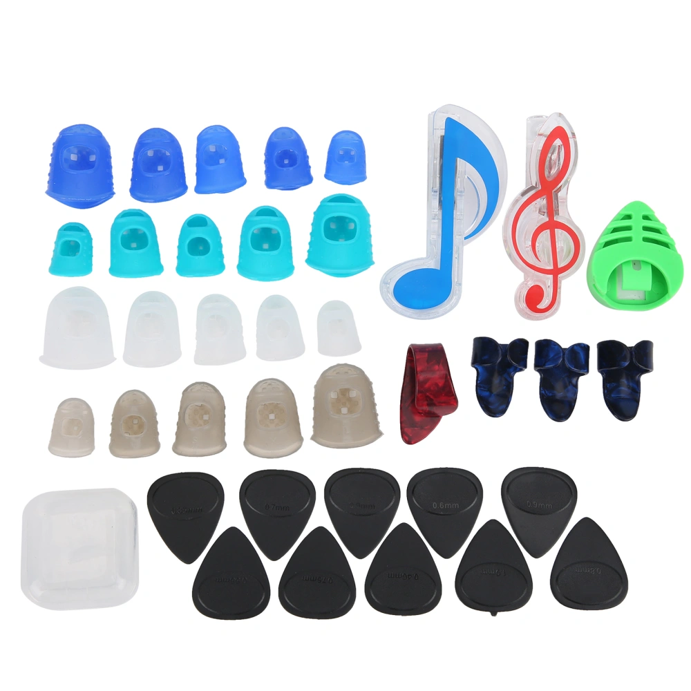 Guitar Finger Protector Set Thumb Pick Music Page Clip Instrument Accessory for Bass BanjoM02227