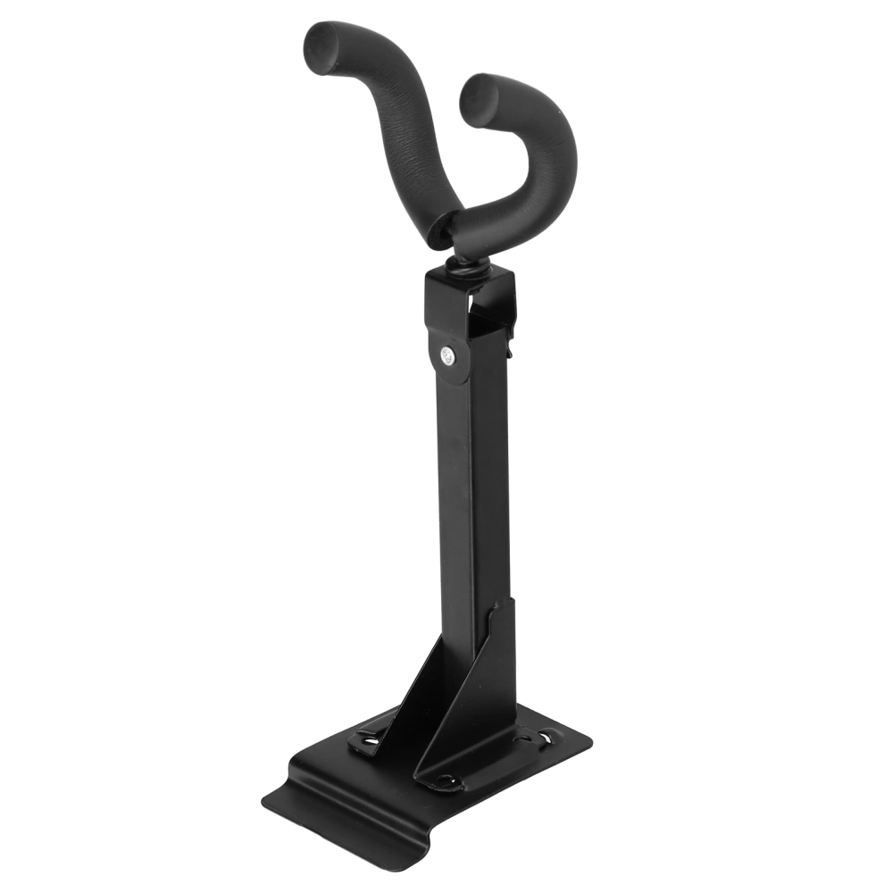 Guitar Long Wall Hook Metal Black Adjustable Mounting Bracket Stand with Base for Ukulele Bass