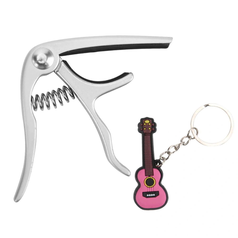 CP‑08 Zinc Alloy and Silicone Lightweight Guitar Ukulele Capo Musical Instrument AccessoriesMatte Silver