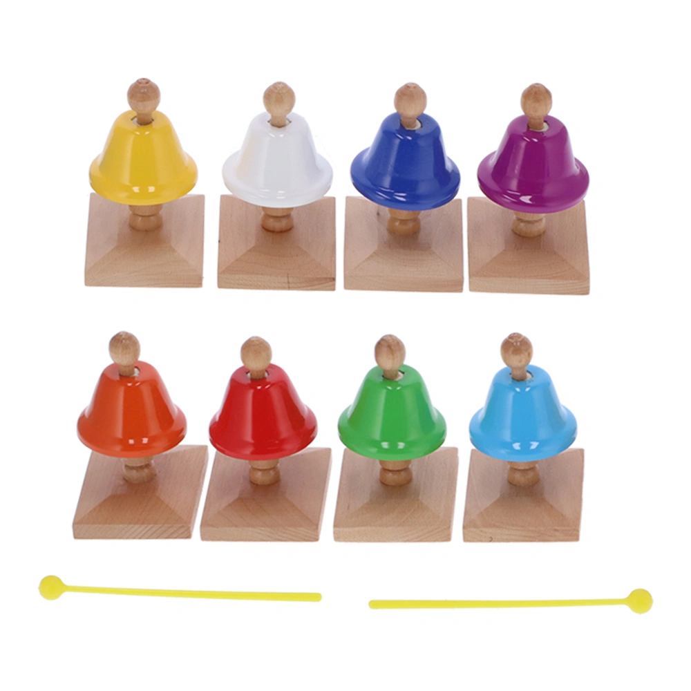 8Pcs Hand Bells Set 8 Note Handbells Colorful Metal Musical Toy Percussion Kids Teaching Aids