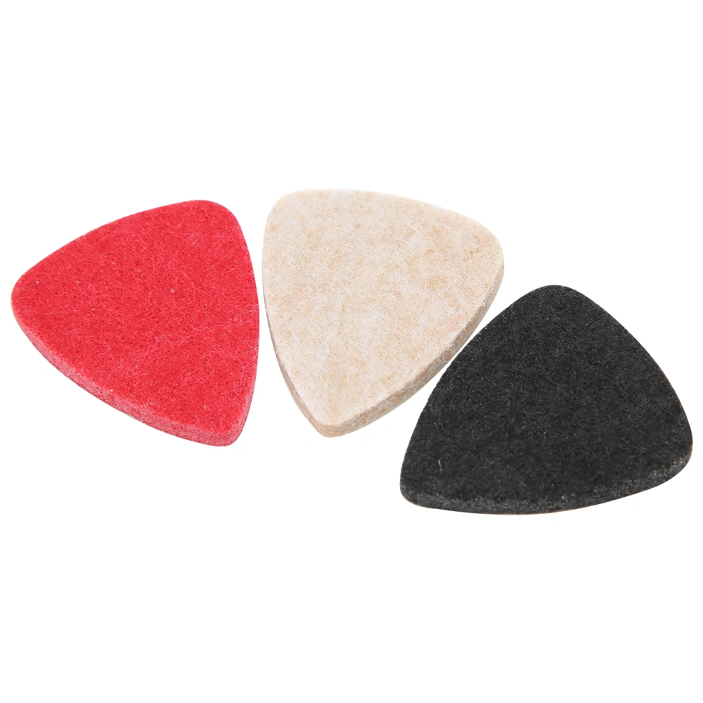 3Pcs Ukulele Picks Felt Universal Guitar Performance Parts Musical Instrument AccessoriesMixed Color