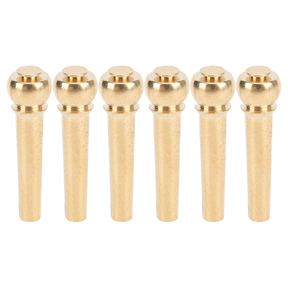 6Pcs Bridge Pin Universal String Peg Copper Accessory Replacement for Acoustic Folk Guitar