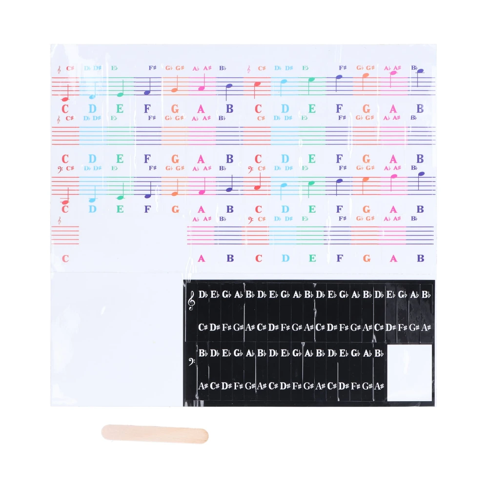 Piano Keyboard Sticker Label Removable Large Note Letter for 49/61/76/88 Key Electronic