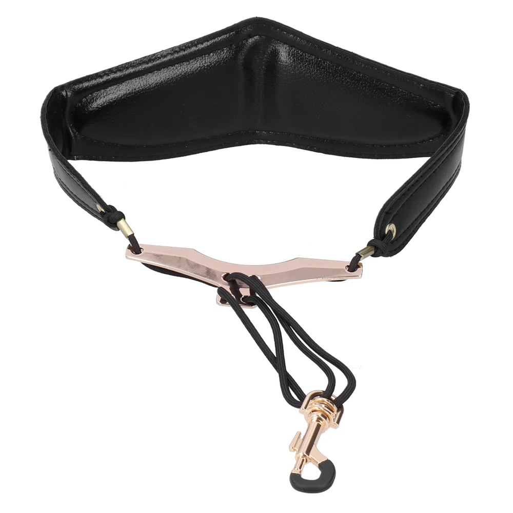 Saxophone Neck Strap Sax PU Leather Sax Shoulder Harness Strap for Soprano Tenor Alto Sax