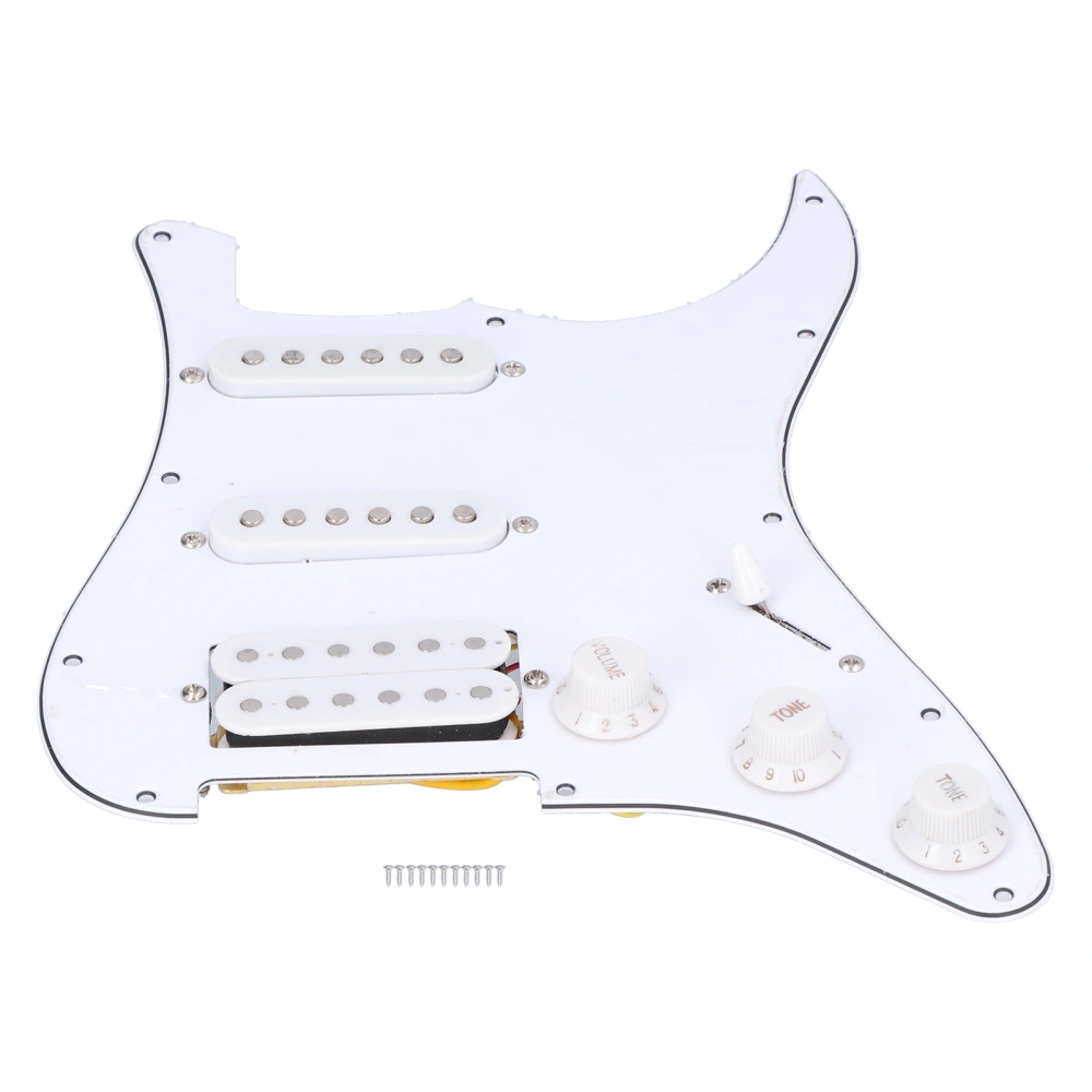 Electronic Guitar Pickguard 11‑Hole SSH Scratch Plate Backplate with Screws Pickup KitsWhite