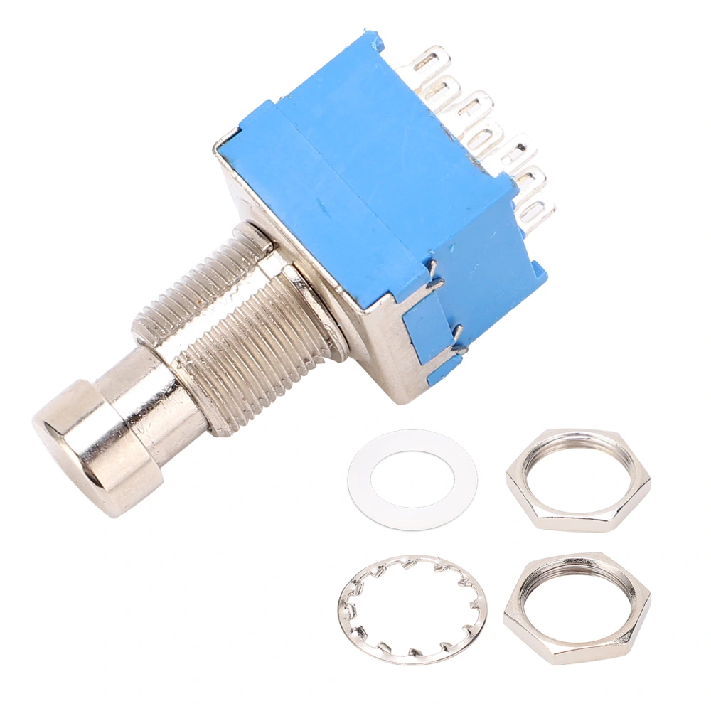 9‑Pin Guitar Pedal Box Switch Metal PVC High Temperature Resistant for Audio EquipmentBlue