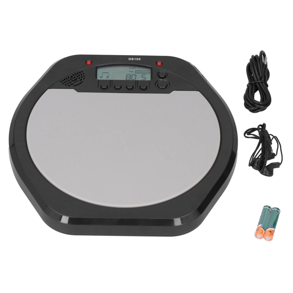 8in Drum Metronome Digital LCD Analog Electronic Percussion Beat Rhythm Trainer with USB Cable