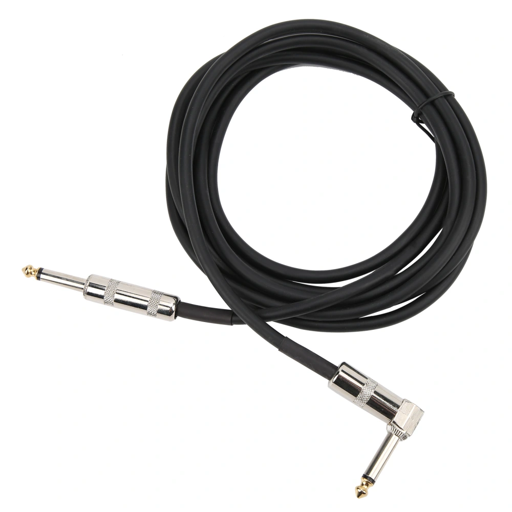 Guitar Cable Right Angle to Straight 6.35mm Audio AMP Cord for Professional Stage Playing 10 pi