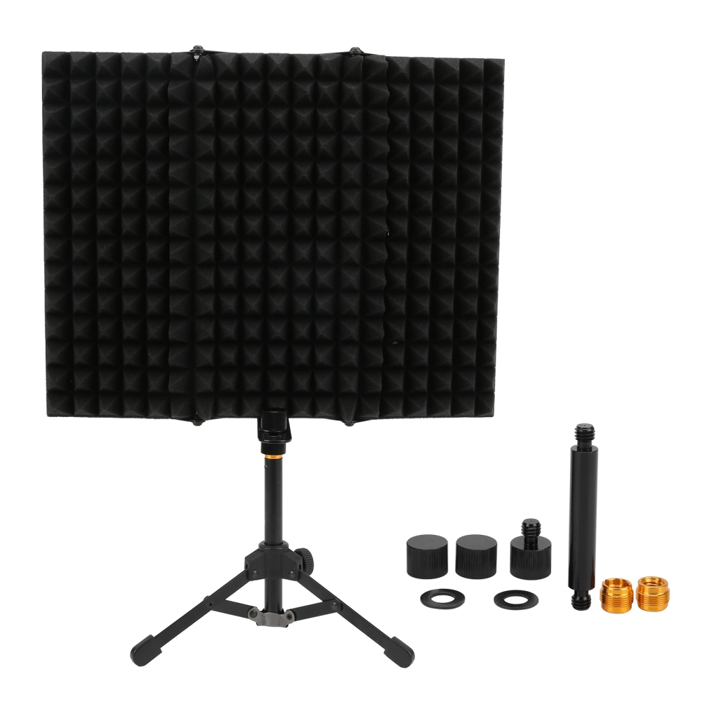 Microphone Isolation Cover Shield Professional 3‑Panel Pop Filter Sound Absorbing Foam