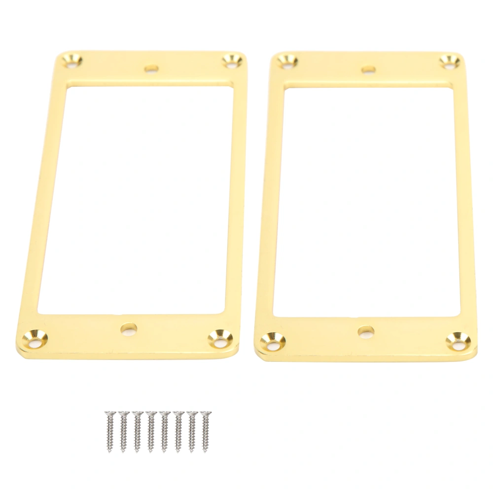 2Pcs Electric Guitar Pickup Ring Metal Flat Mounting Frame Musical Instrument AccessoriesGold