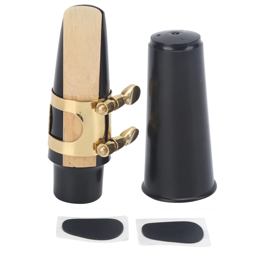 5Pcs Saxophone Mouthpiece Accessories Reed Tooth Pad Metal Buckle Wind Instrument PartsBlack