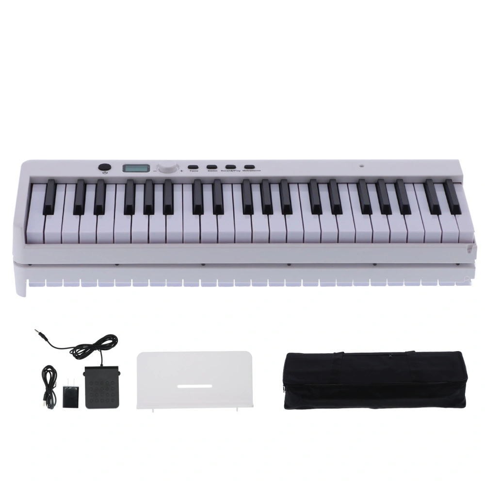 88 Key Portable Keyboard Piano Foldable Electronic LCD Display Wireless ConnectionWhite