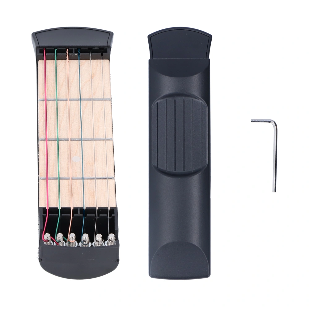 Pocket Guitar Practice Tool 6 Colorful String Fingerboard Portable Beginner Chord Trainer4 Fret