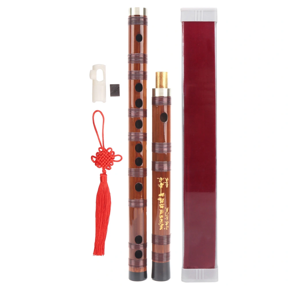 GKey Bamboo Flute Dry Bitter Traditional Orchestral Instrument Set with Storage Box ZD02