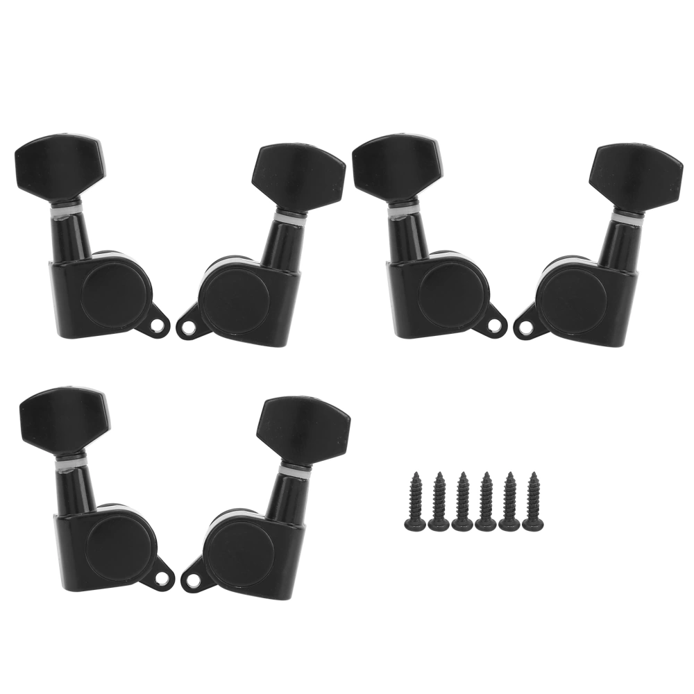 6Pcs Guitar Locking Tuners Tuning Pegs for Full Enclosed Electric Guitars AccessoriesBlack