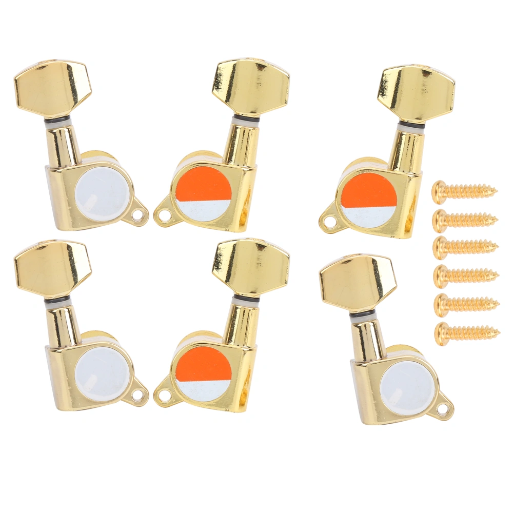 6Pcs Guitar Locking Tuners Tuning Pegs for Full Enclosed Electric Guitars AccessoriesGold