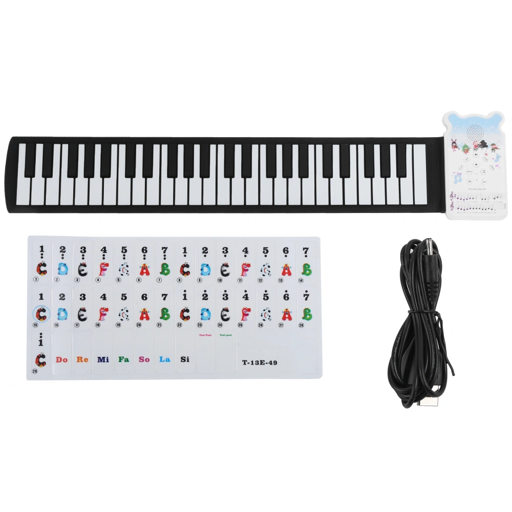 HandRolled Piano Flexible Portable 49 Key Rechargeable BuiltIn Speaker Keyboard Instrument K5