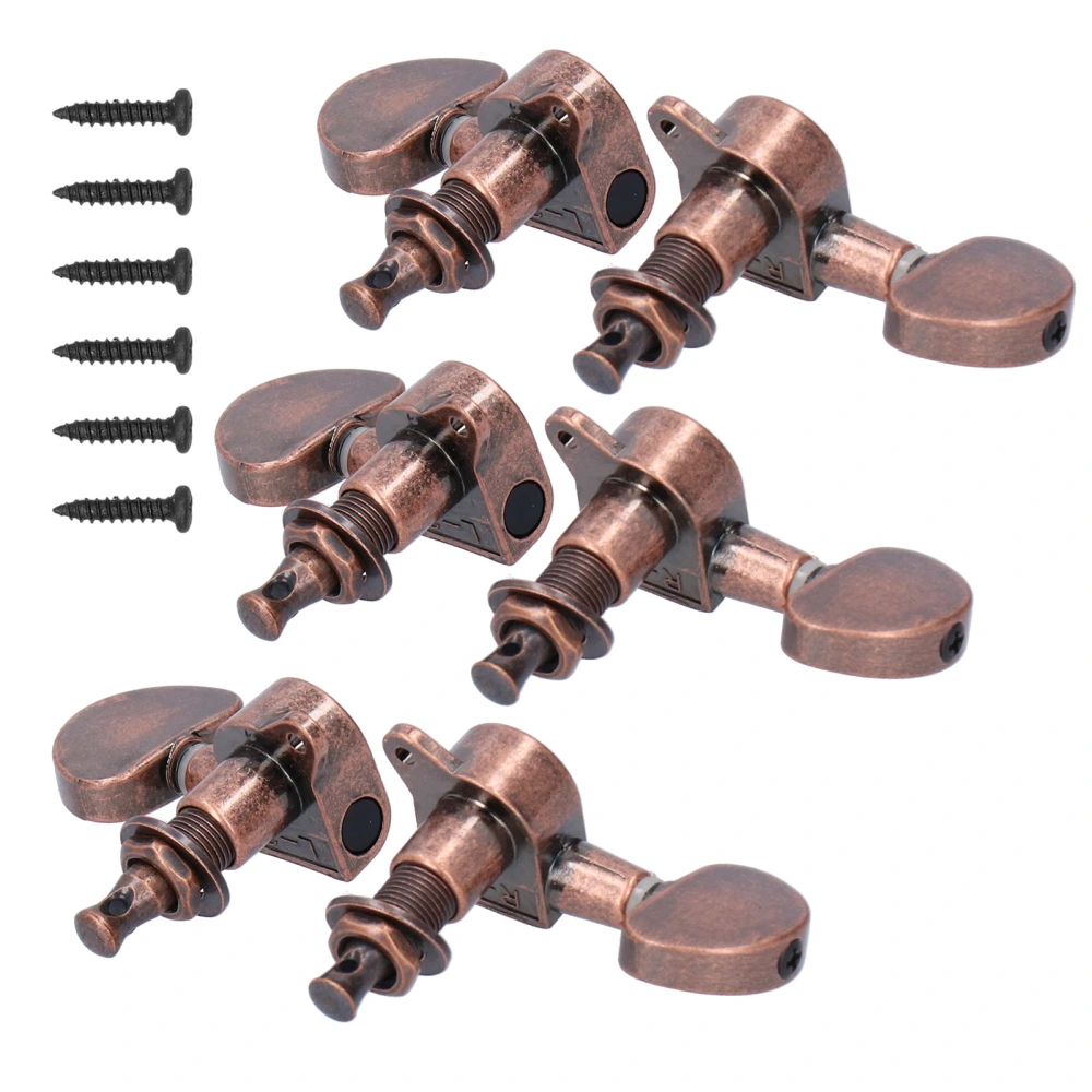 Guitar Locking Tuners Head Knobs Tuning Pegs 3 Left 3 Right Musical Instrument AccessoriesCopper