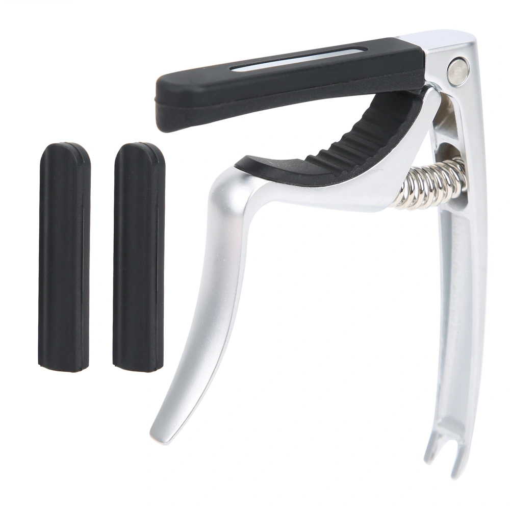 Solo Guitar Capo 3 in 1 Multifunctional Universal Professional Musical Instrument Supplies(Silver Black )