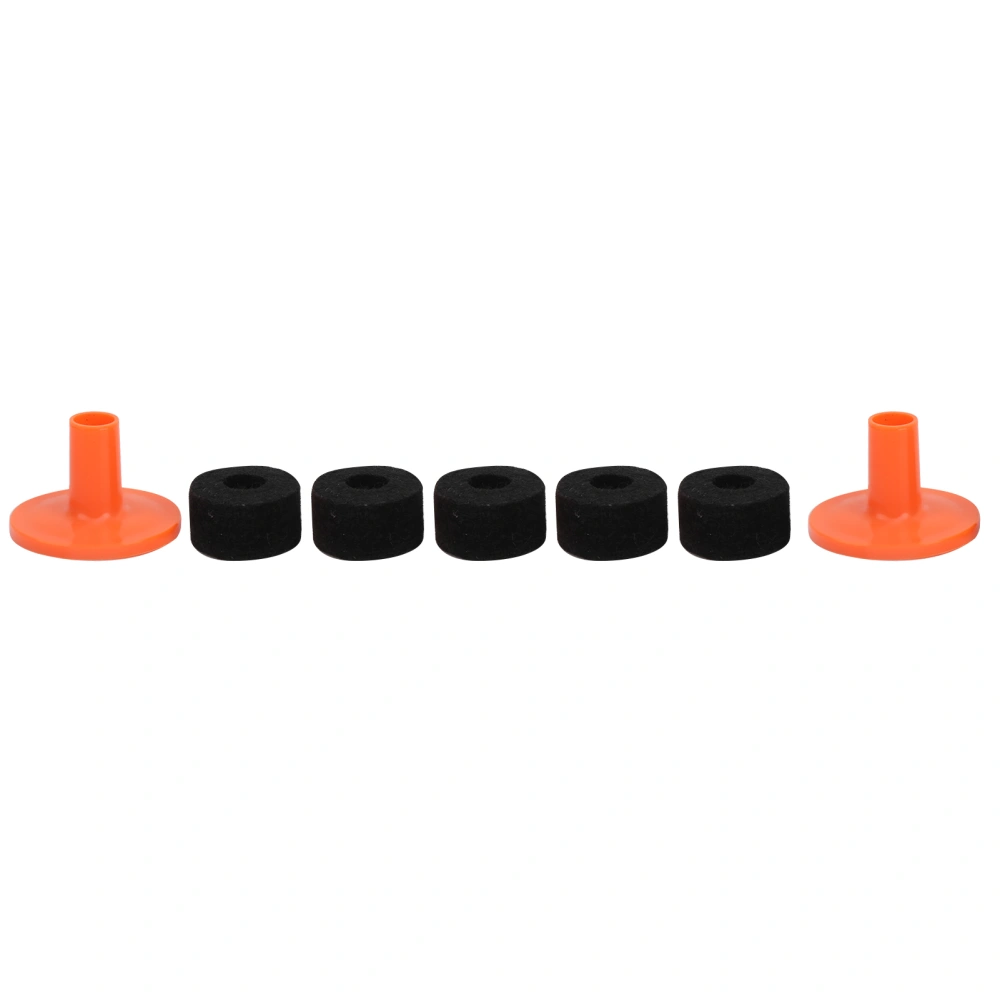 7Pcs Drum Felt Pad Kit Black Orange Red Wear Resistant Anti Friction Cymbal Accessories(25mm （WC77） )