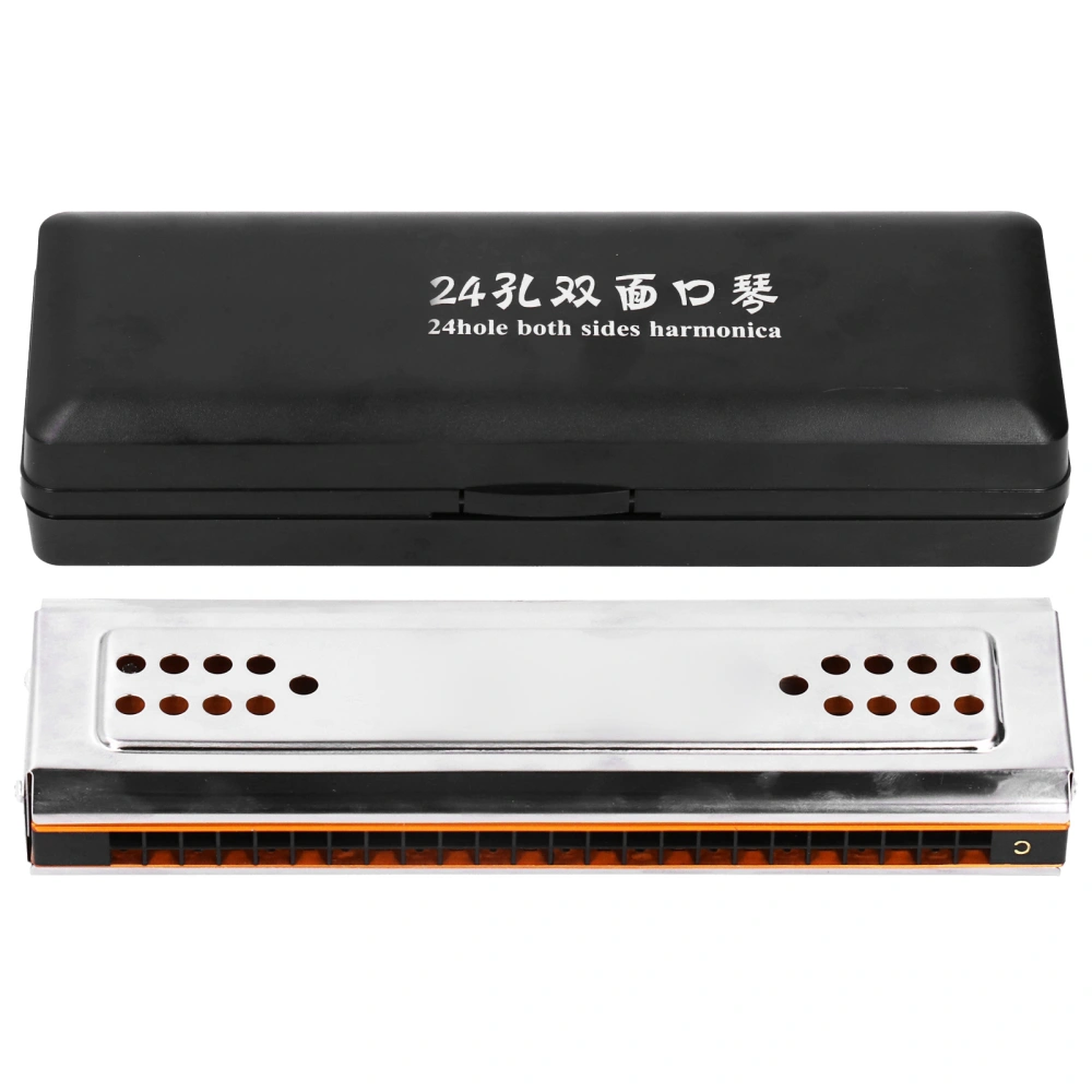 Tremolo Harmonica 24 Holes C&amp;G Key DoubleSide with Box Musical Instrument for Beginner