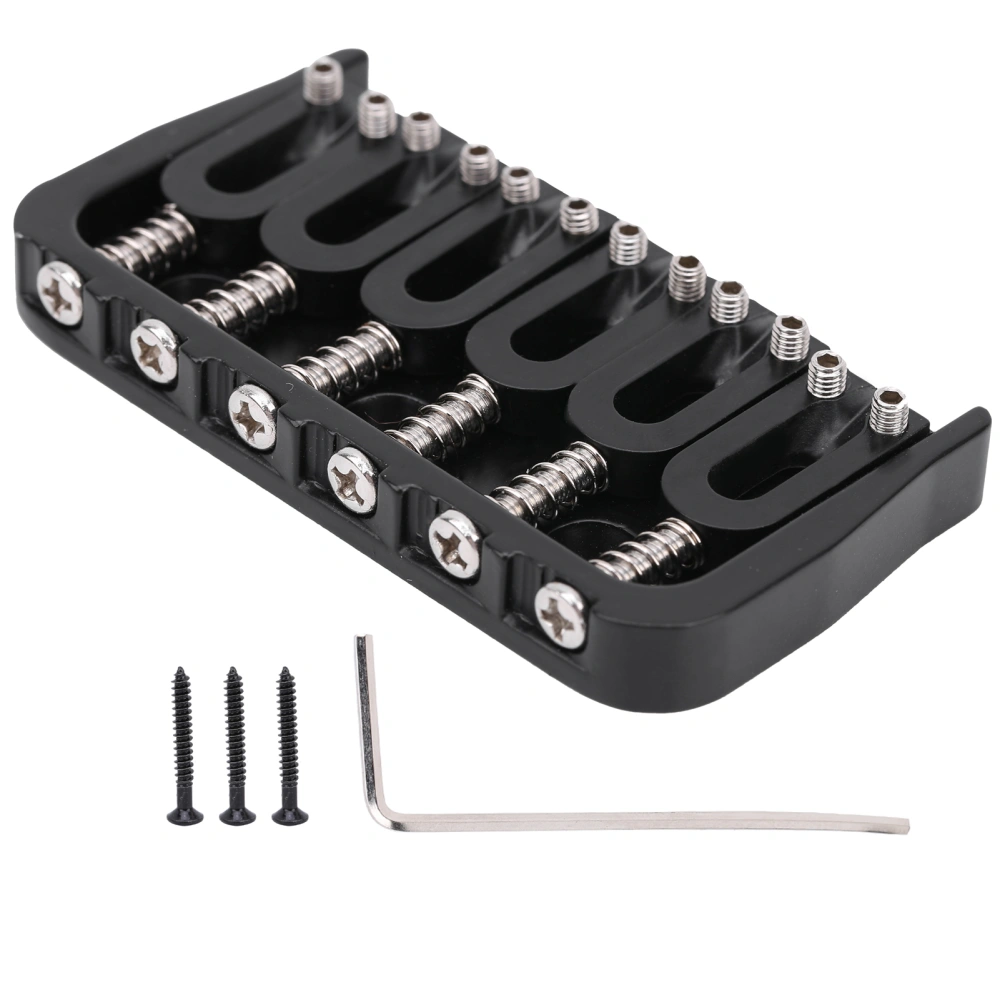 Electric Guitar Bridge 6 Strings GA890 Fixed Metal for Guitarist Musical Accessory Black