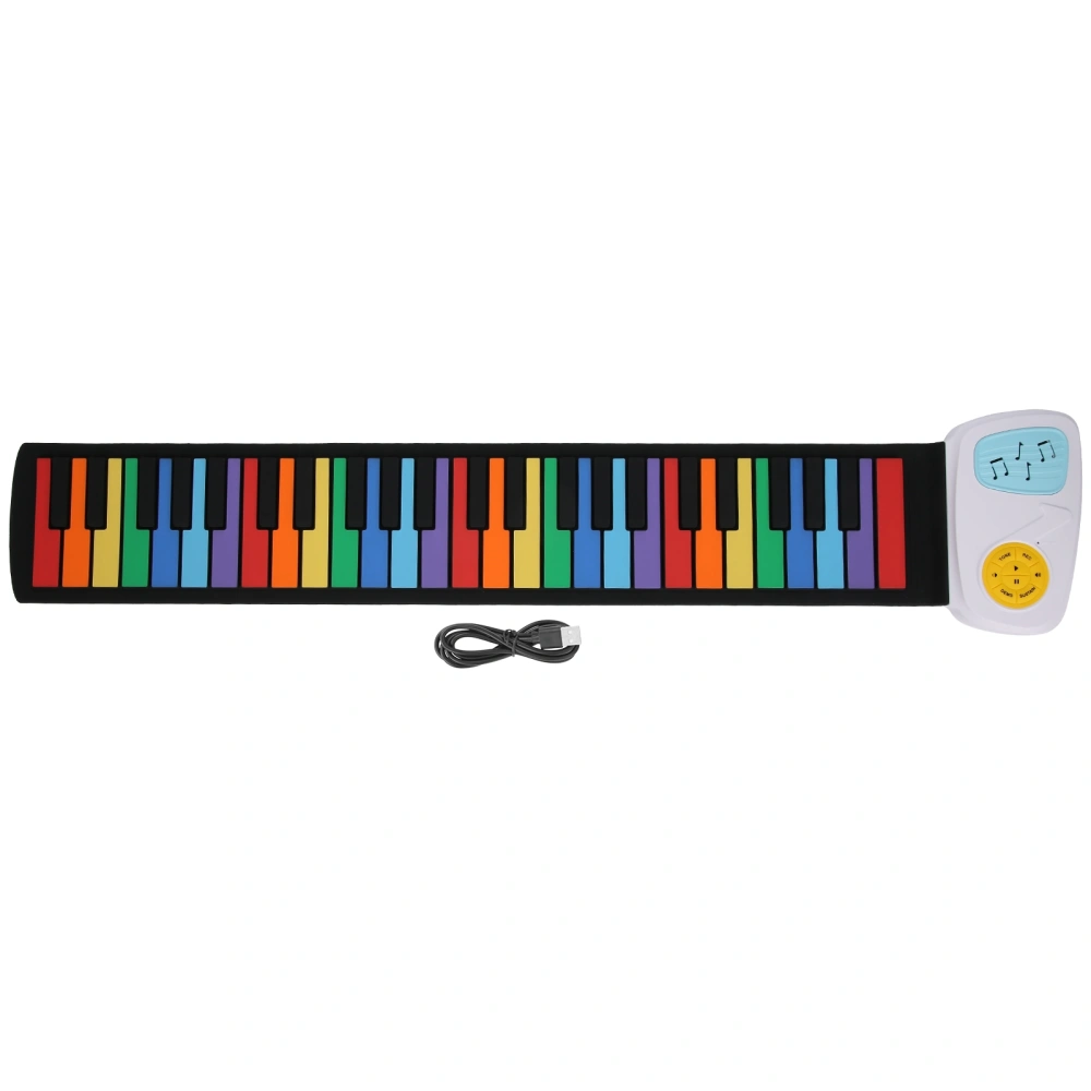 Roll Up Piano 49 Keyboard MultiColors Thickened Silicone for Children Learning Foldable Electronic Instrument