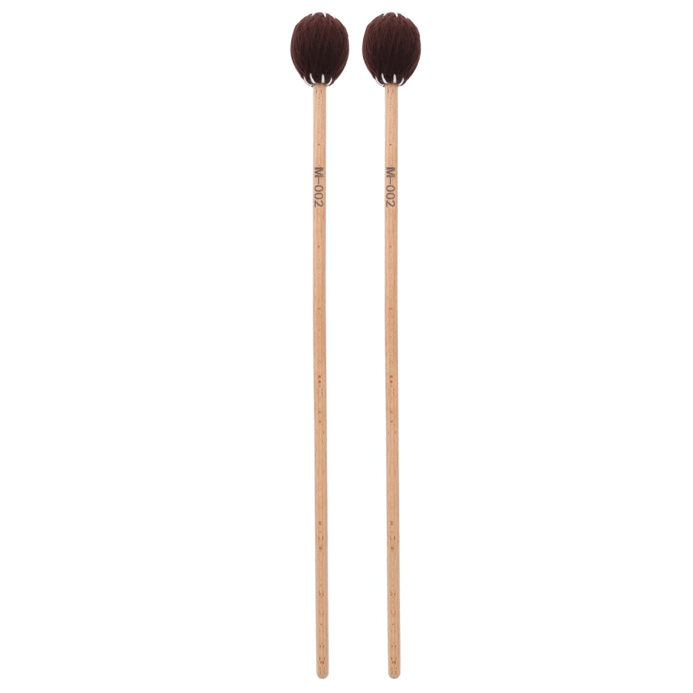 1 Pair Marimba Stick Mallets Beech Handle Xylophone Instrument Accessories Blended YarnCoffee